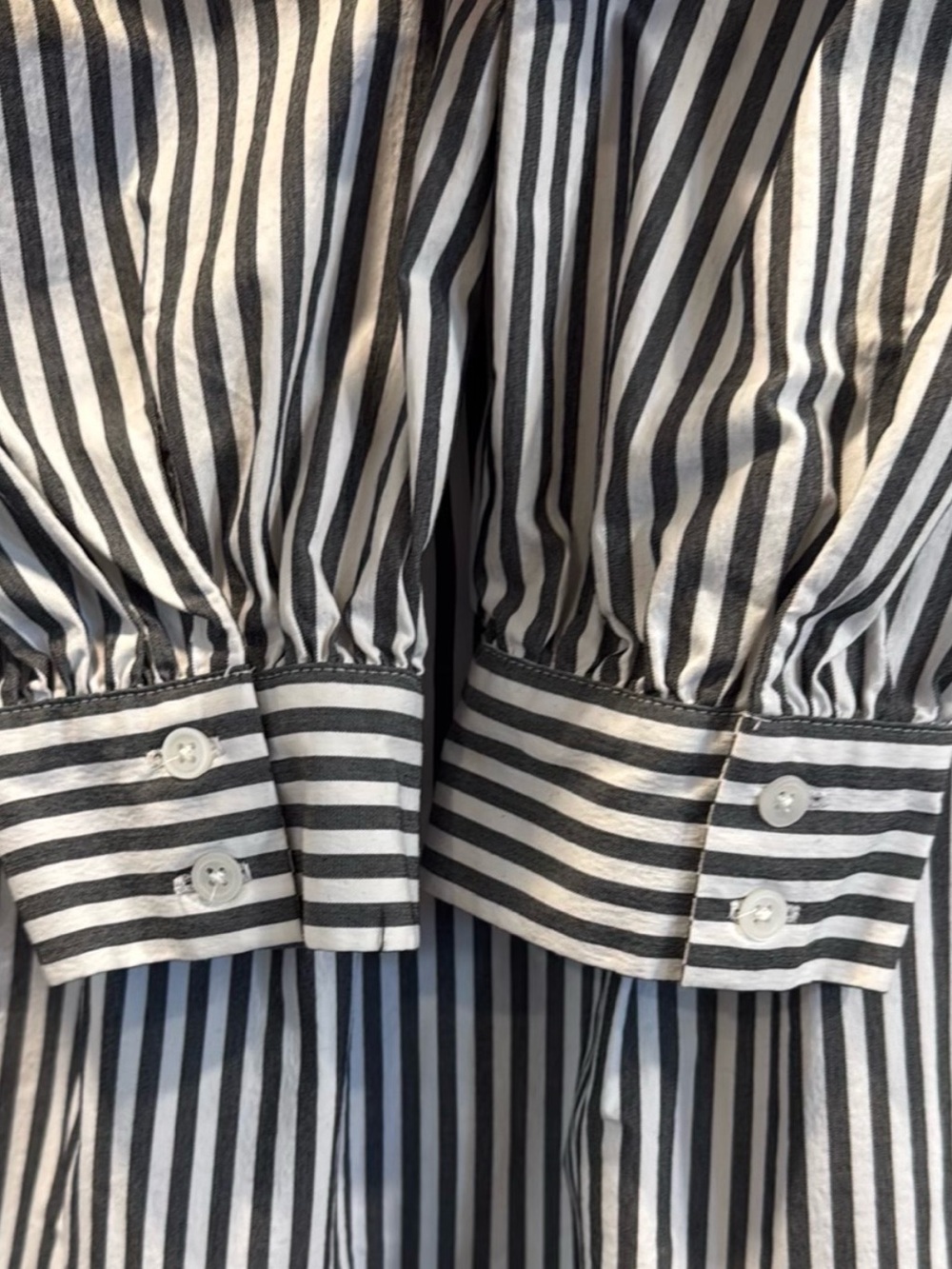 Express Poplin Striped Shirt Dress - Black & White - Picture 5 of 5